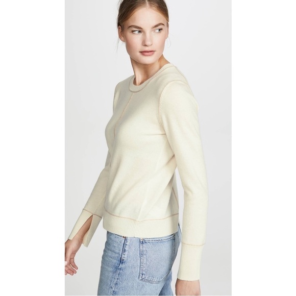 Habitual • Sora Sweater merino wool cashmere knit ivory cream soft pullover - Picture 7 of 11